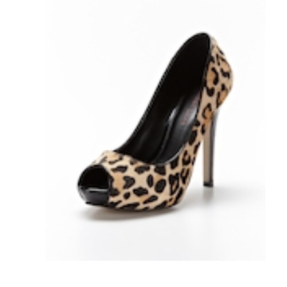 MAIDEN LANE Leopard Print Platform Heels/Size 9